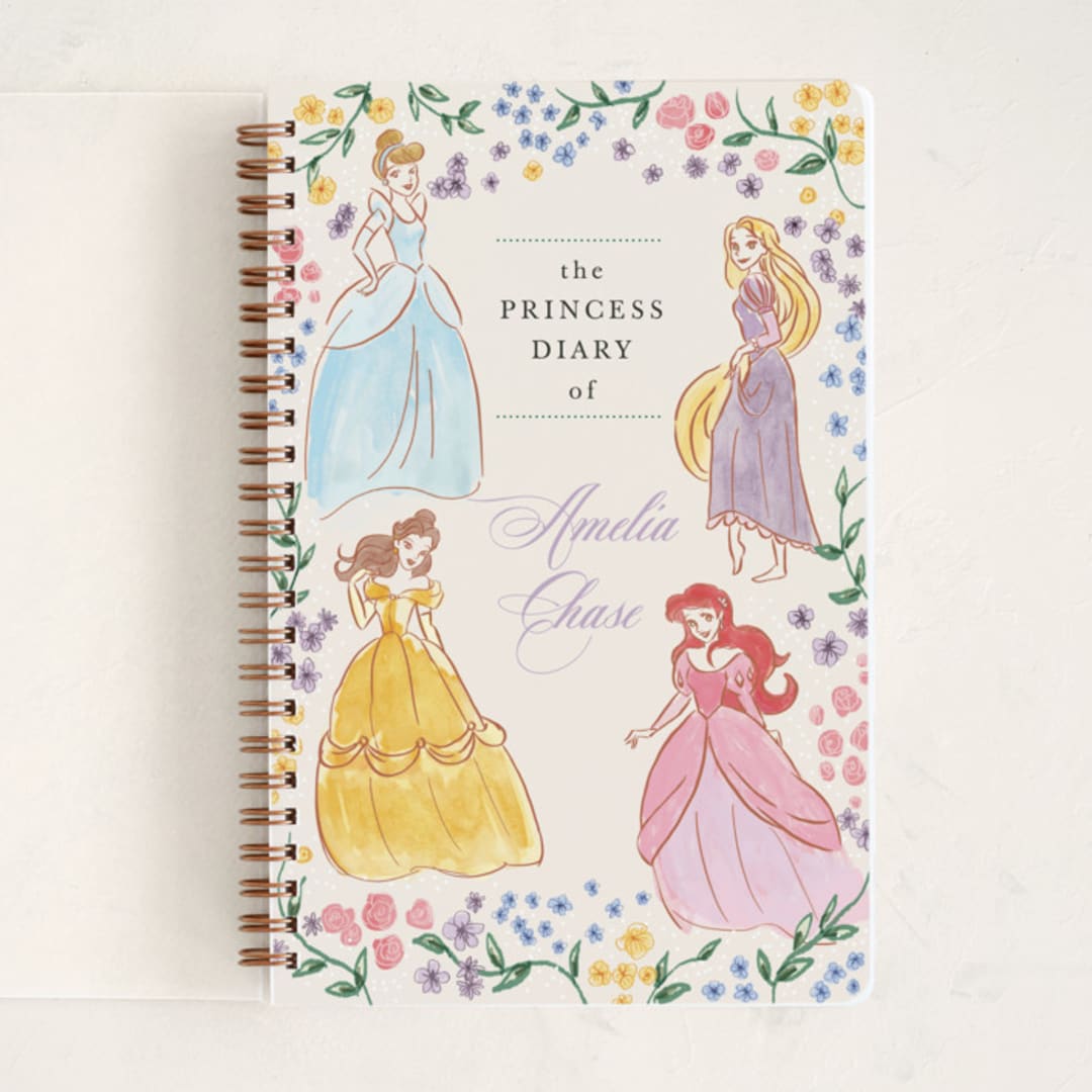 "Disney Princess Garden Party" - Notebook in Buttercream by Cass Loh - Front