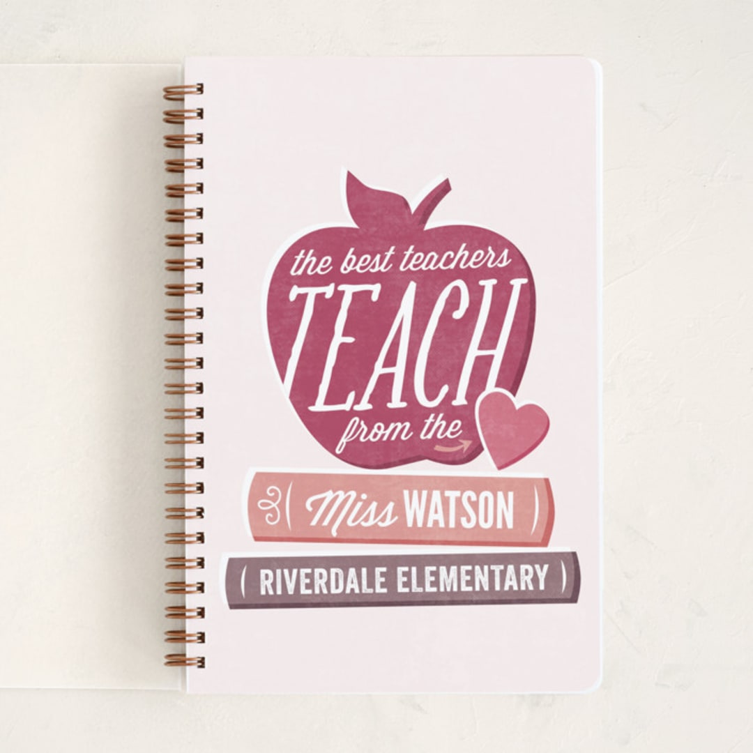 "Teach From The Heart" - Notebook in Rouge by Jessie Steury - Front