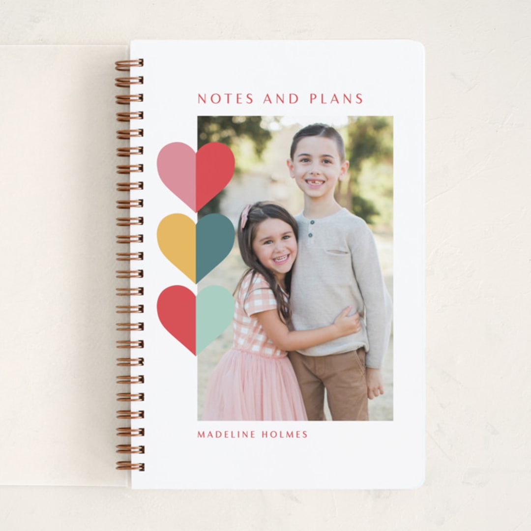 "hearts trio" - Notebook in Confetti by Leah Ragain - Front