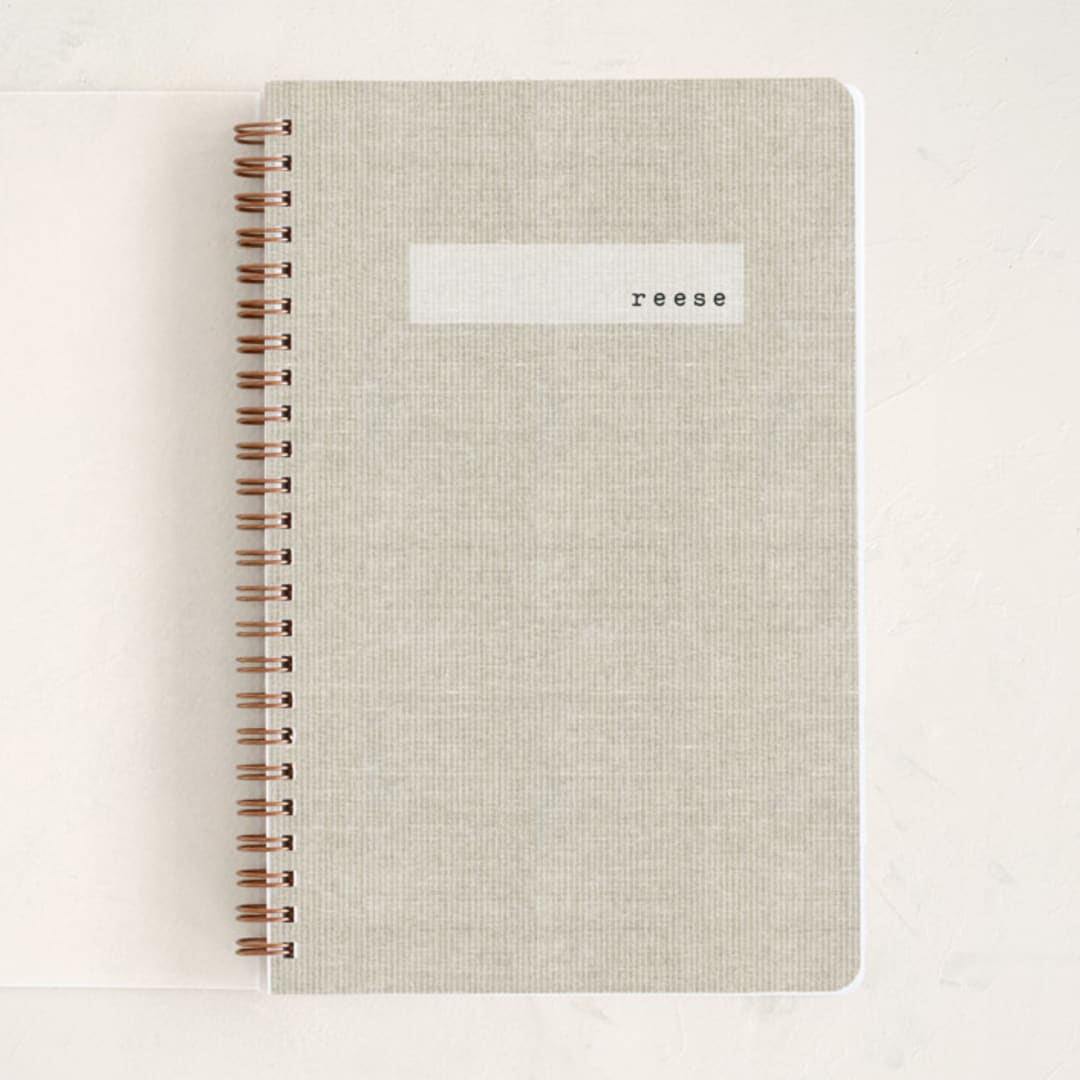 "Minimal Linen" - Notebook in Beige by Susan Brown - Front