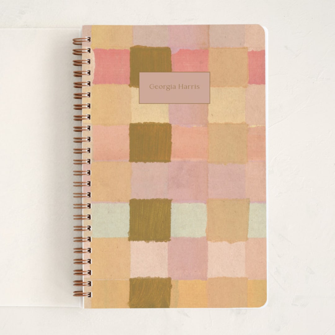 "Checkers" - Notebook in Wheat by Lindsay Megahed - Front