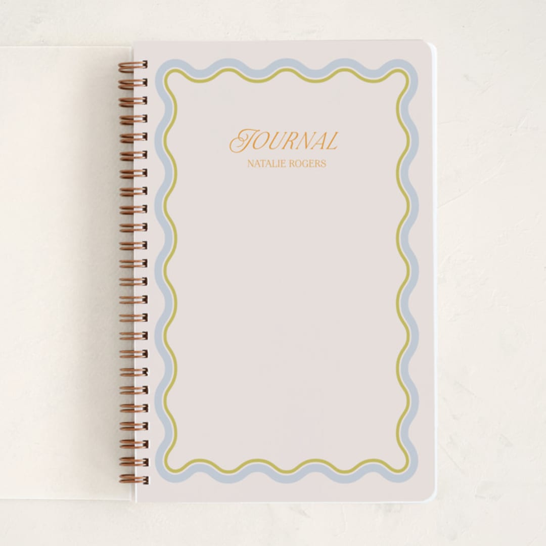 "Squiggled" - Notebook in Lemongrass by Everett Paper Goods - Front