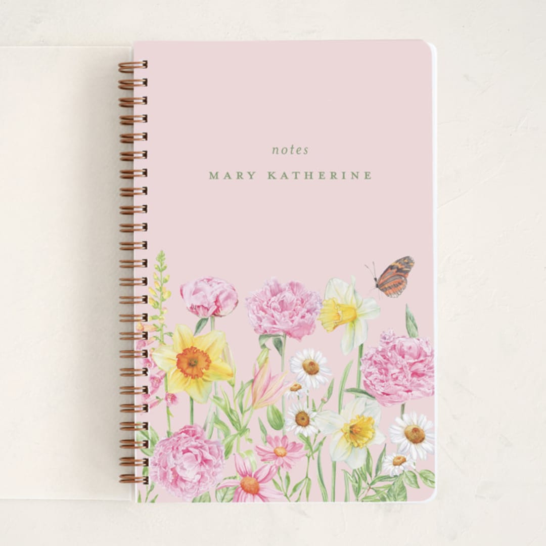 "Spring Garden" - Notebook in Petal by Bayberry Kate - Front