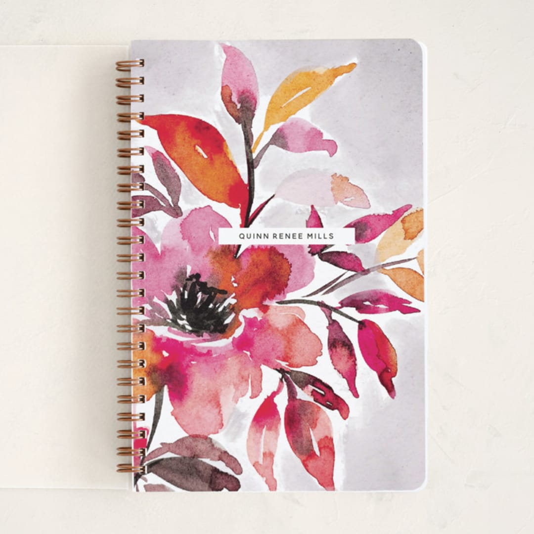 "Fire Bloom" - Notebook in Fire by Britt Mills - Front