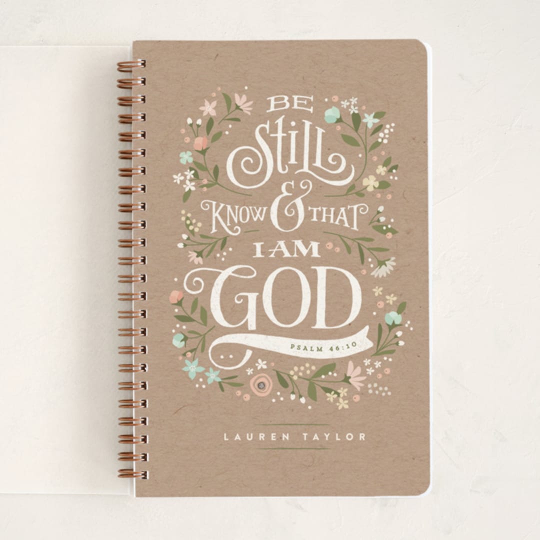 "Be Still I" - Notebook in Kraft by Jennifer Wick - Front