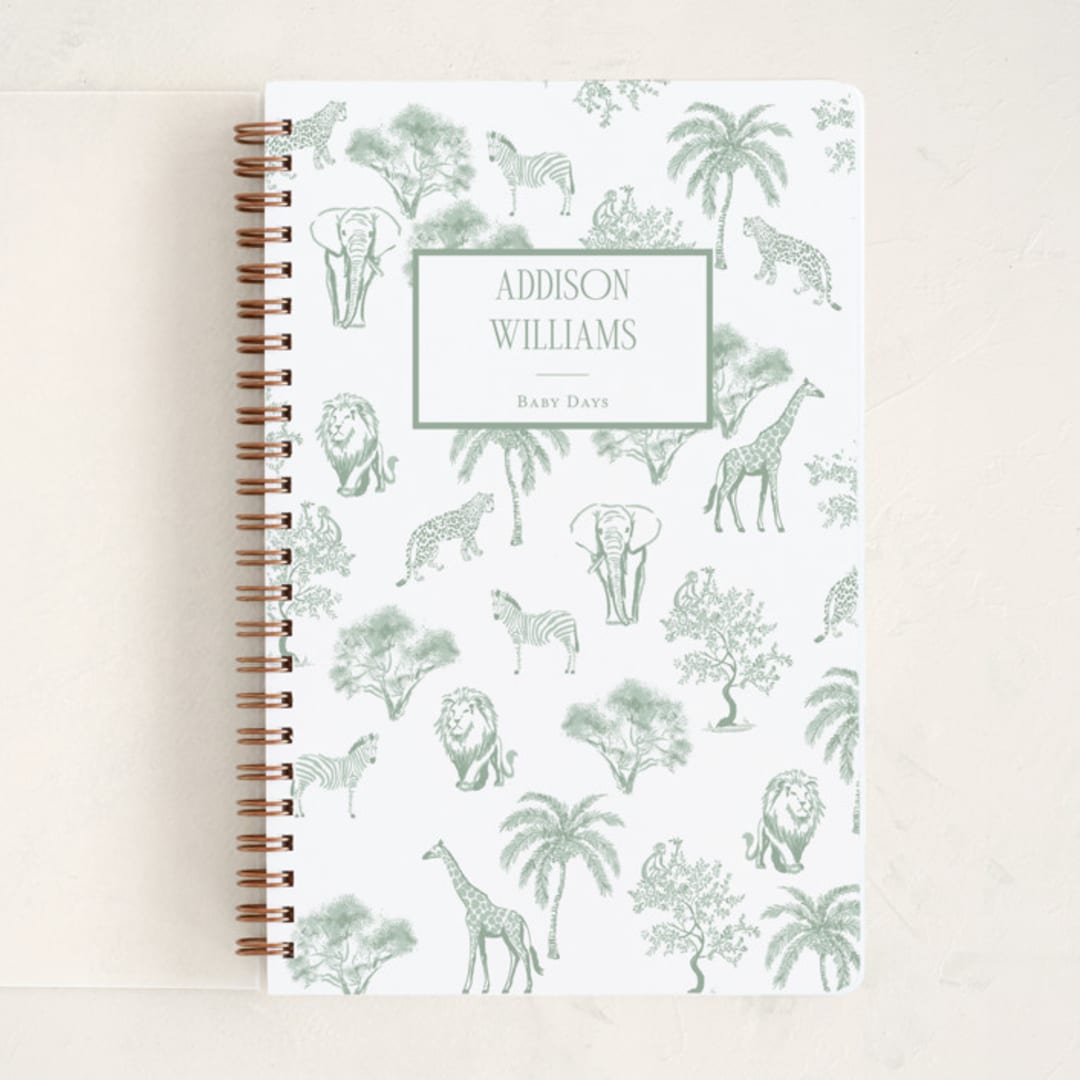 "Safari Toile" - Notebook in Palm by Jenna Holcomb - Front