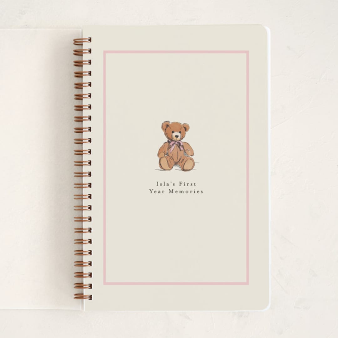 "Antique Teddy Bear" - Notebook in Petal by Becky Nimoy - Front