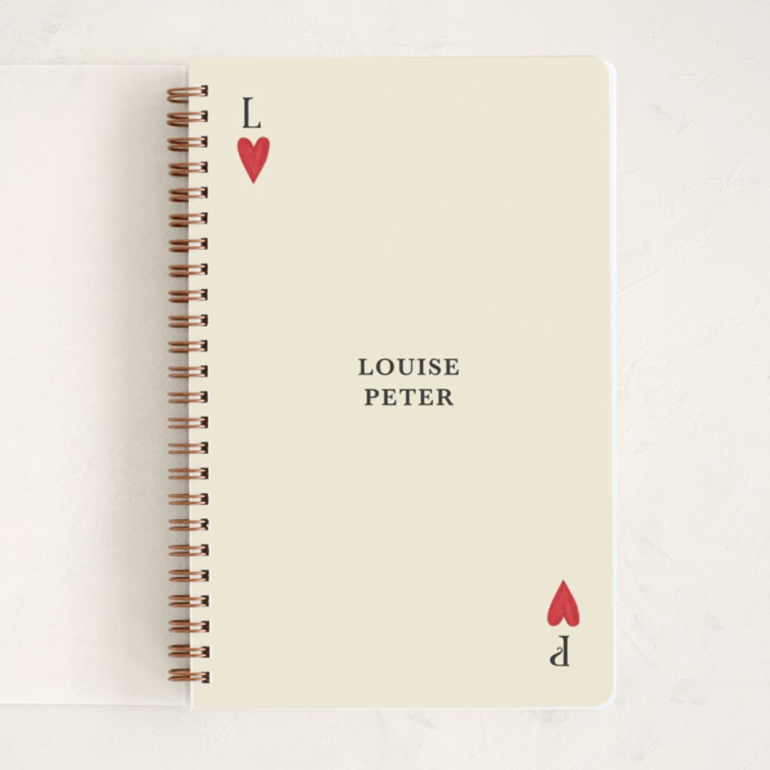 "Red Hearts" - Notebook in Champagne by Helena Vitto - Front