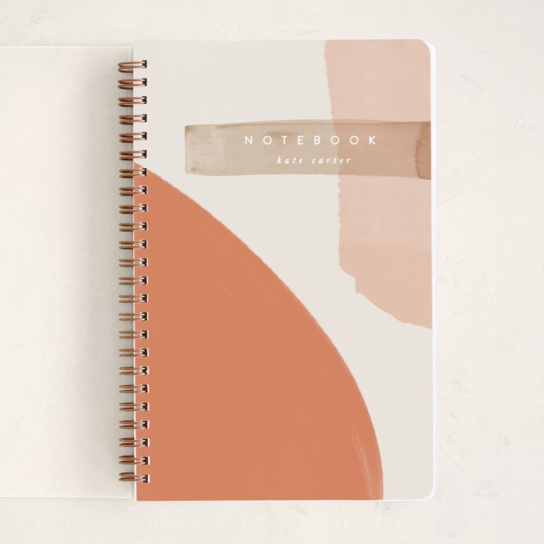 "Moody Sunset" - Notebook in Tangerine by Creo Study - Front