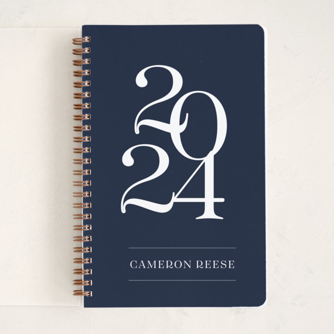 "Bold Year" - Notebook in Navy by Ester M Nersisyan - Front