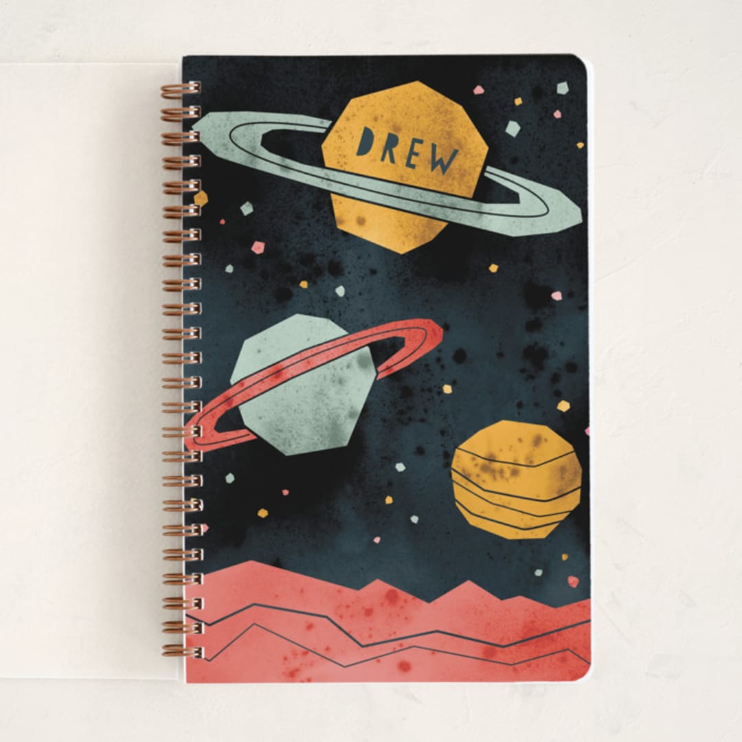 "Space Planets" - Notebook in Saturn by Susanne Kasielke - Front