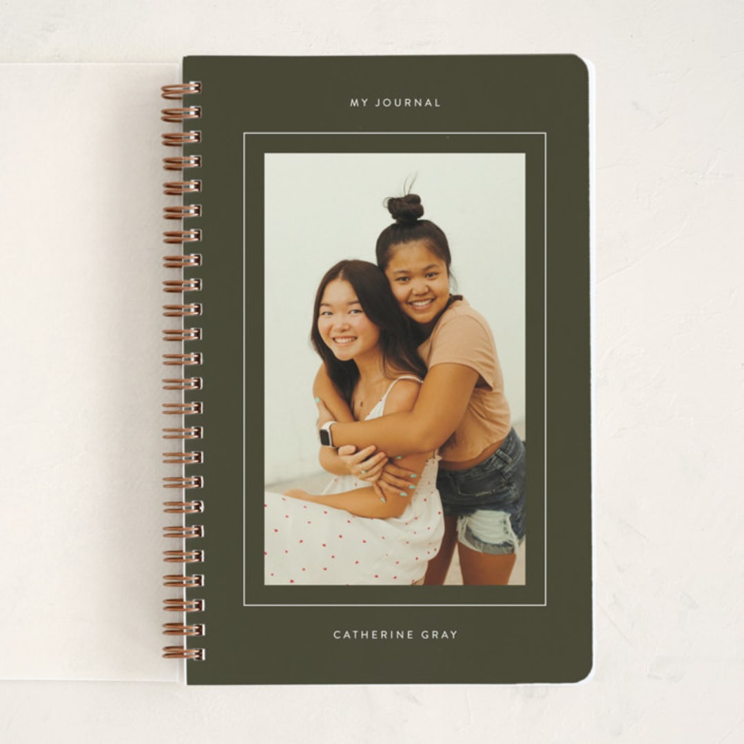"Framed Journal" - Notebook in Olive by Kristel - Front