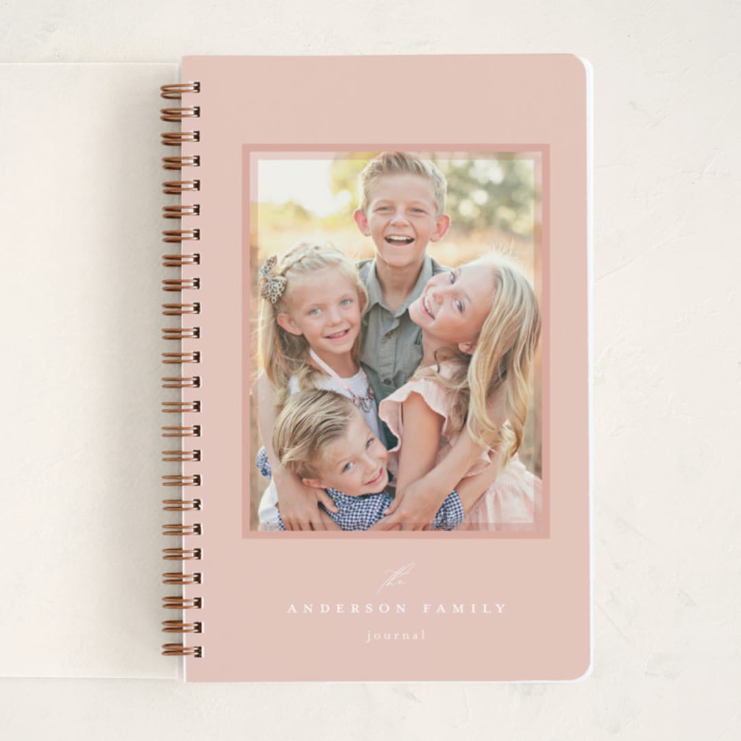 "Sweet Frame" - Notebook in Coral by Emily Betts - Front