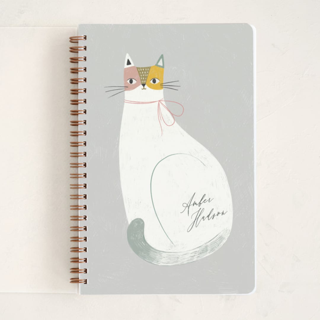 "Feline Notes" - Notebook in Puddle by Monika Torun - Front