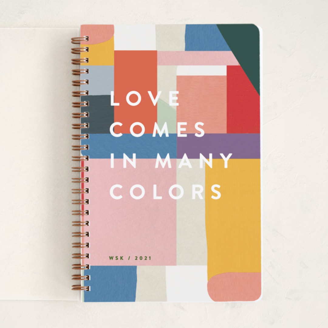 "Many Colors" - Notebook in Blush by Meg Gleason - Front