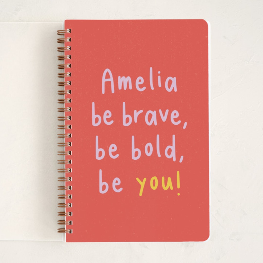 "Be You" - Notebook in Papaya by Maria Alou - Front