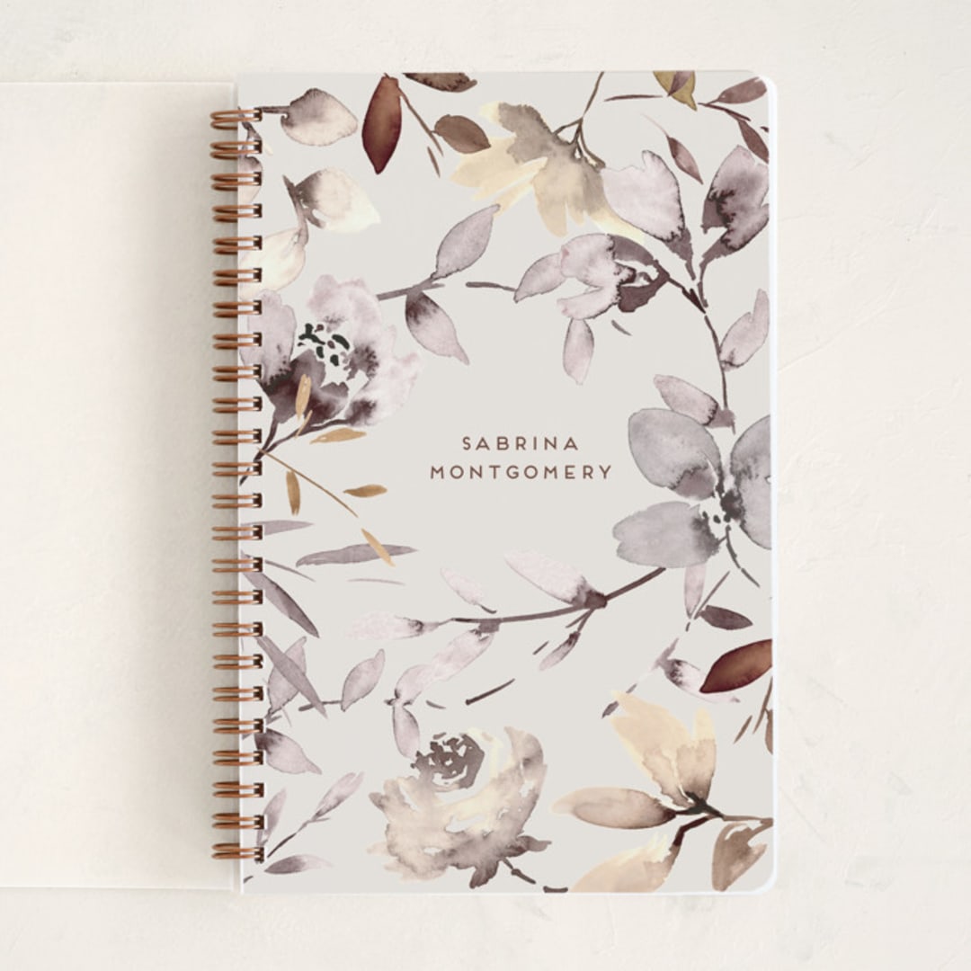 "Free Falling" - Notebook in Dry Flowers by Petra Kern - Front