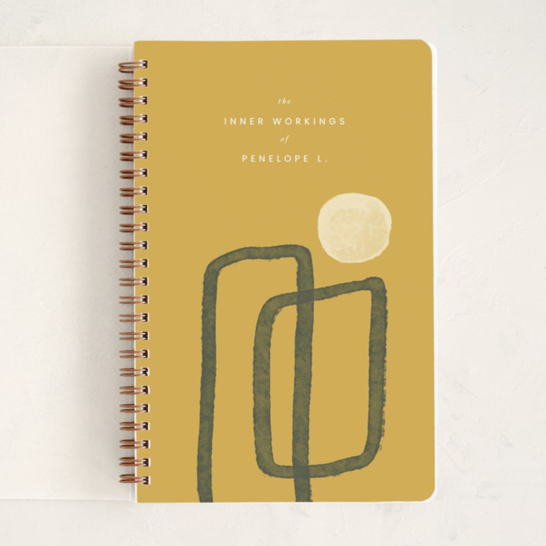 "Inner Workings" - Notebook in Mustard by Adelyn T. - Front