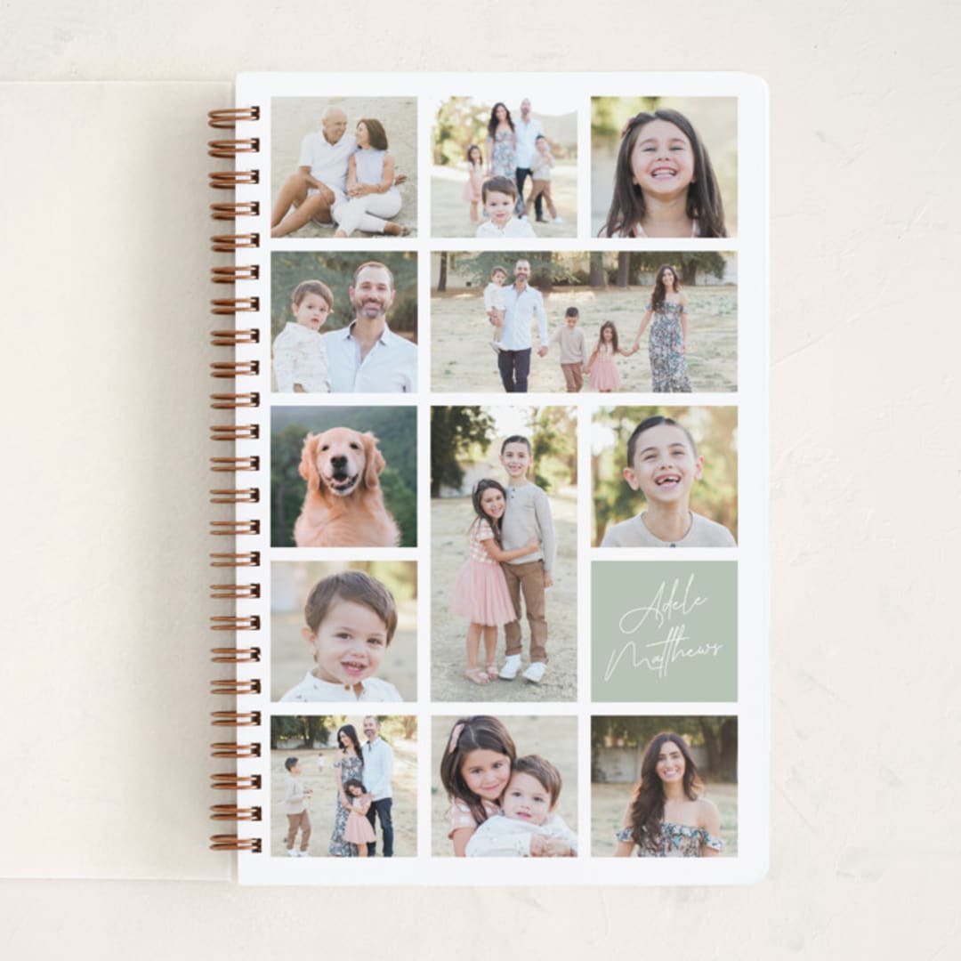 "Family Collage" - Notebook in Sage by 2birdstone - Front