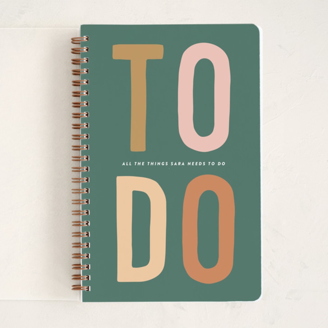 "to do" - Notebook in Spruce by Sara Hicks Malone - Front