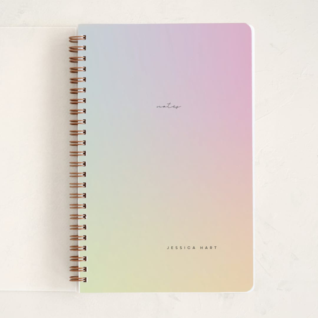 "Rainbow" - Notebook in Blush by Lori Wemple - Front