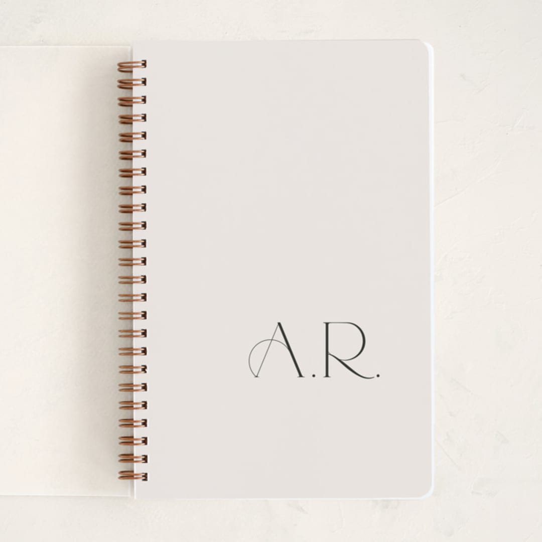 "monogram notes" - Notebook in Ivory by Lori Wemple - Front