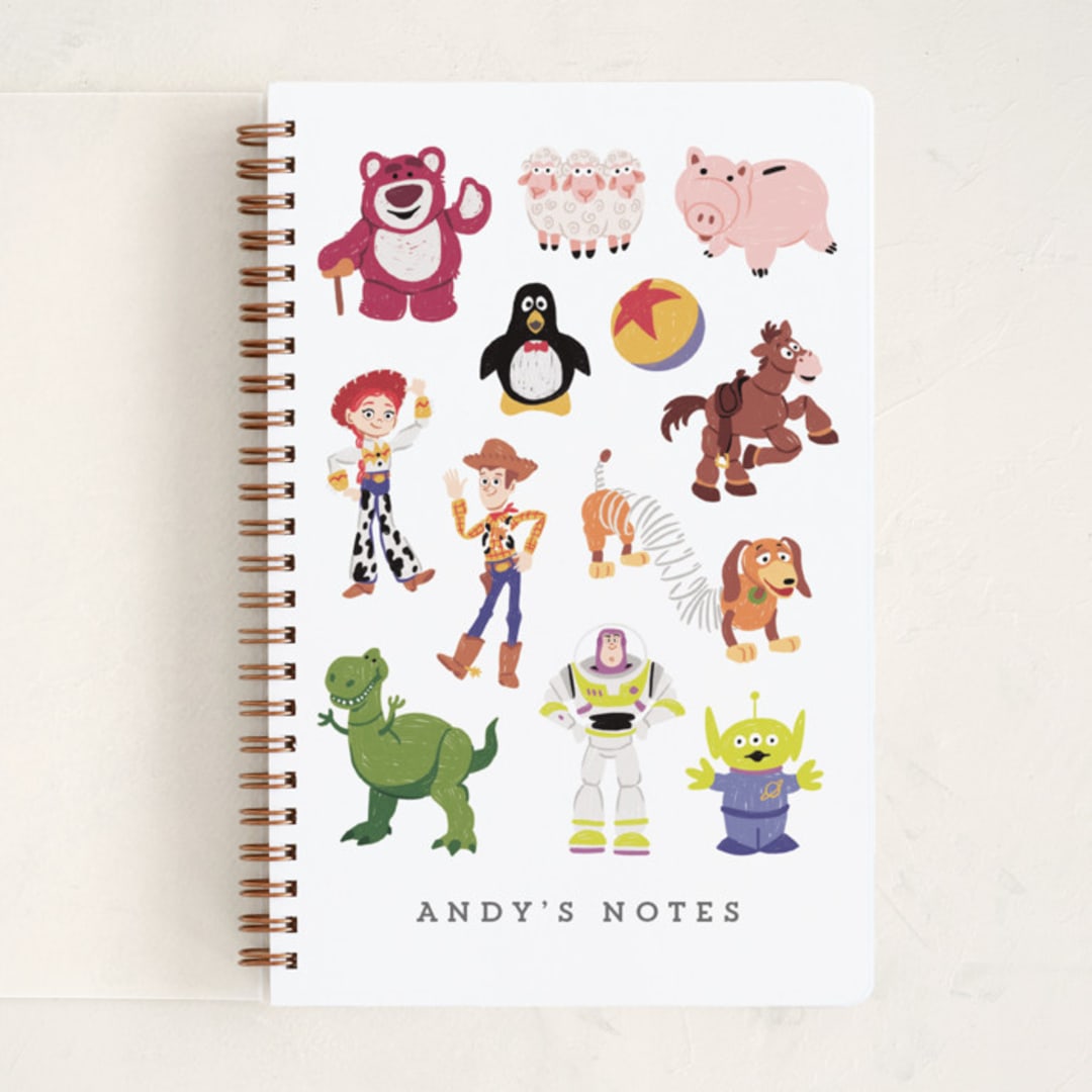 "Andy's Toys from Disney and Pixar's Toy Story" - Notebook in Candy by Rebecca Smith - Front