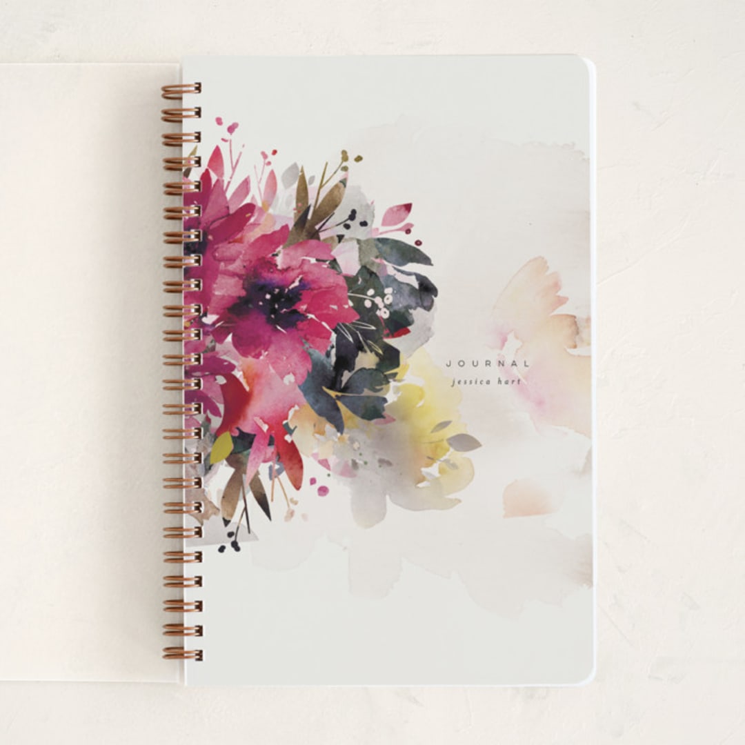"Bloom" - Notebook in Plum by Oana Prints - Front