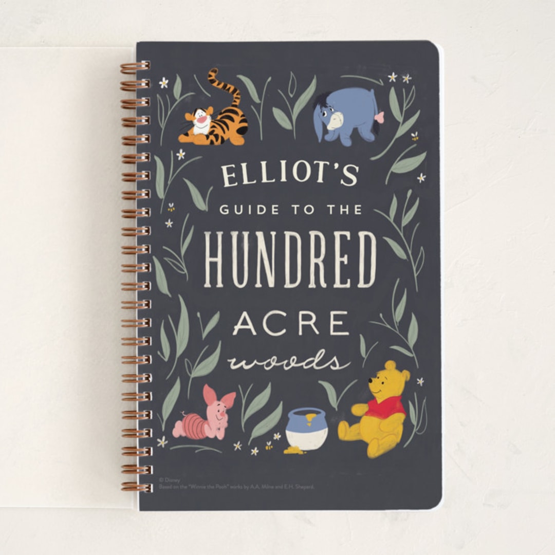 "The Hundred Acre Woods from Disney's Winnie The Pooh" - Notebook in Midnight by JeAnna Casper - Front