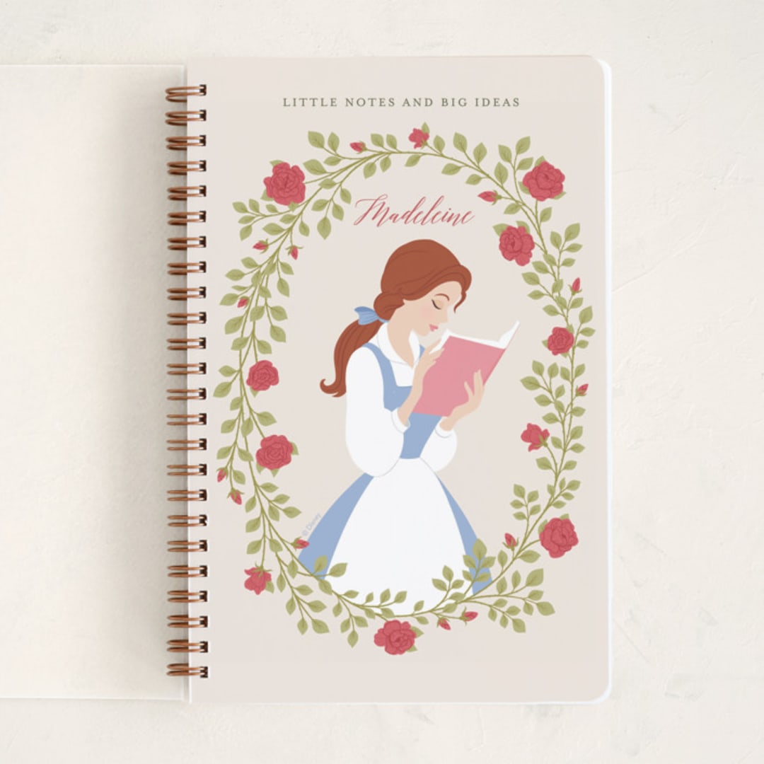 "Disney's Belle Library" - Notebook in Rose by Jamie Alexander - Front
