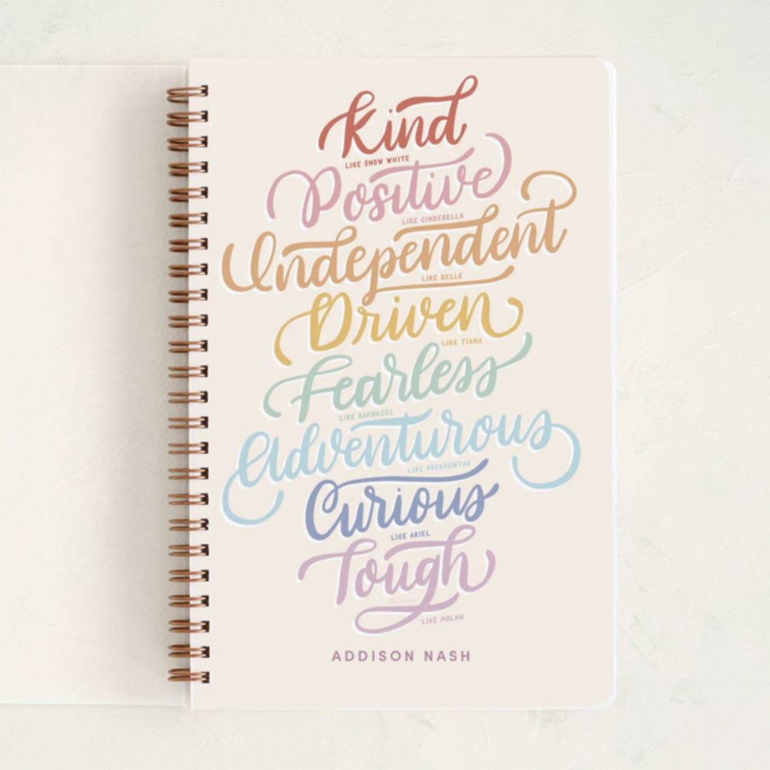 "Disney Princess Traits" - Notebook in Ivory by Carolyn Kach - Front