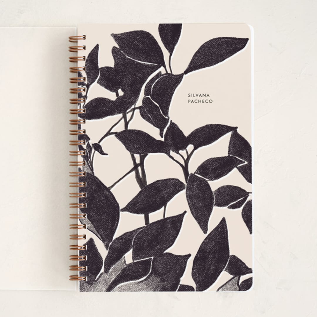 "Soft Bloom" - Notebook in Midnight by Silvana Pacheco - Front
