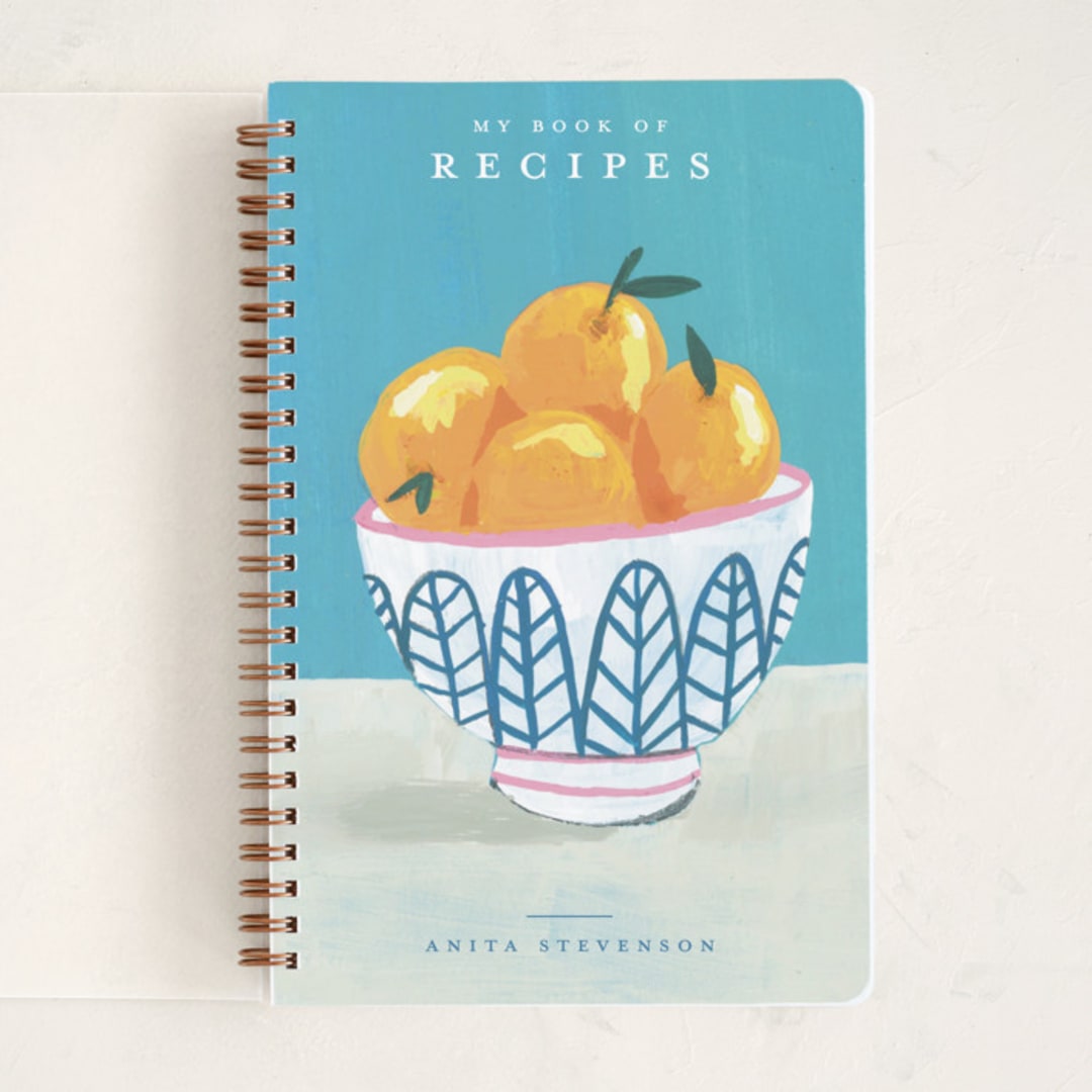 "Bowl of Fruit" - Notebook in Mint by Teju Reval - Front