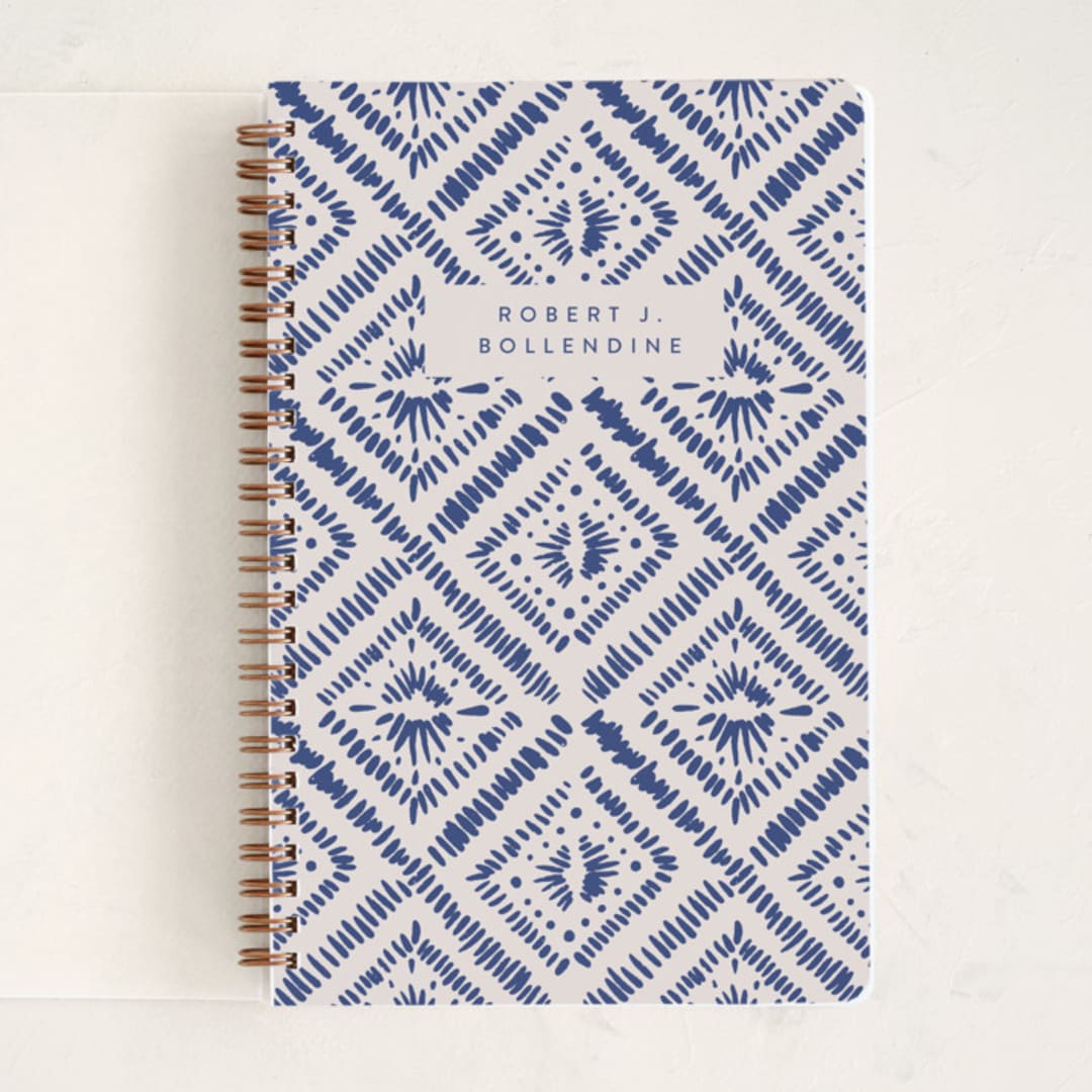 "Shibori Notes" - Notebook in Ocean by Tamara Hilje - Front