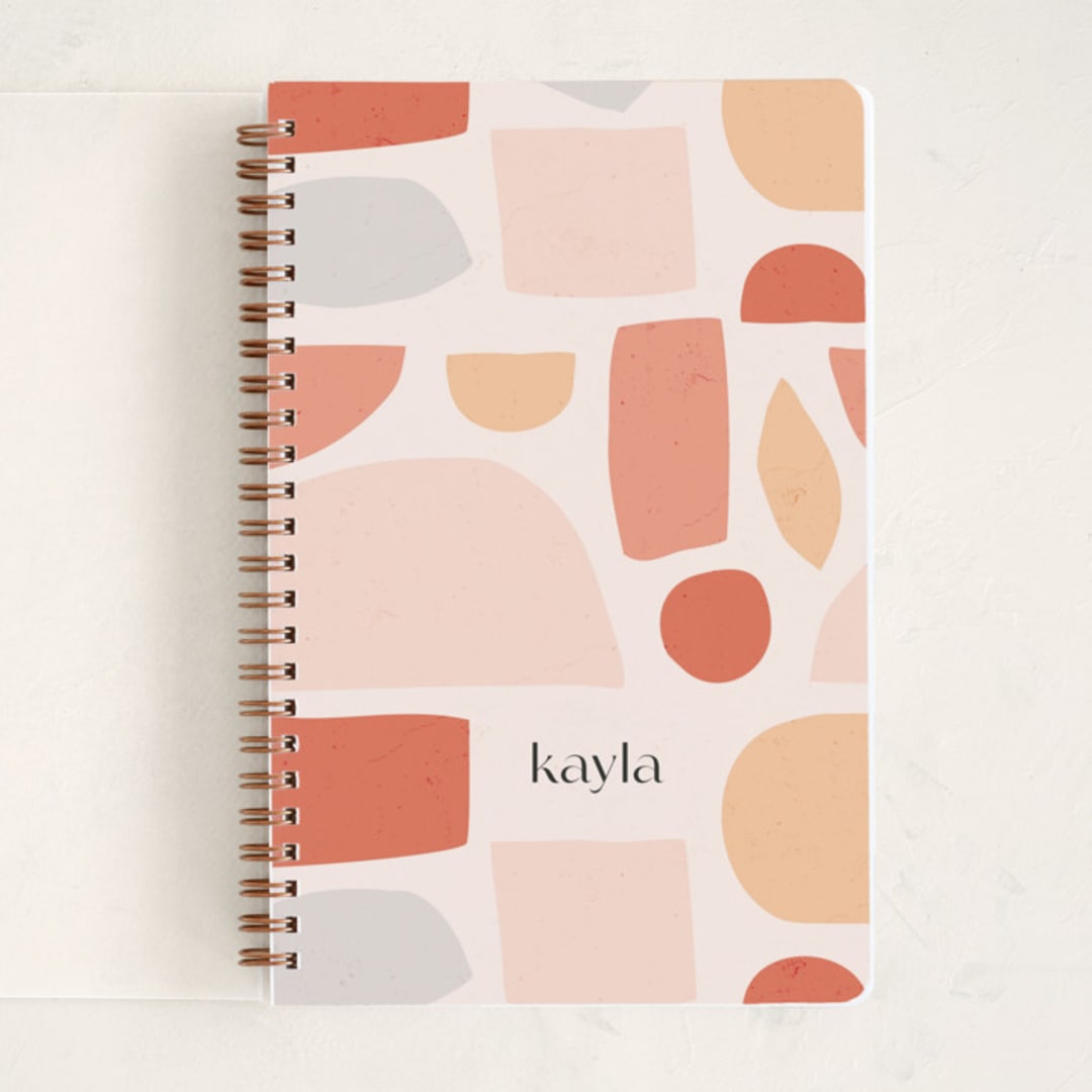 "Cute Paper Shapes" - Notebook in Blush by Iveta Angelova - Front