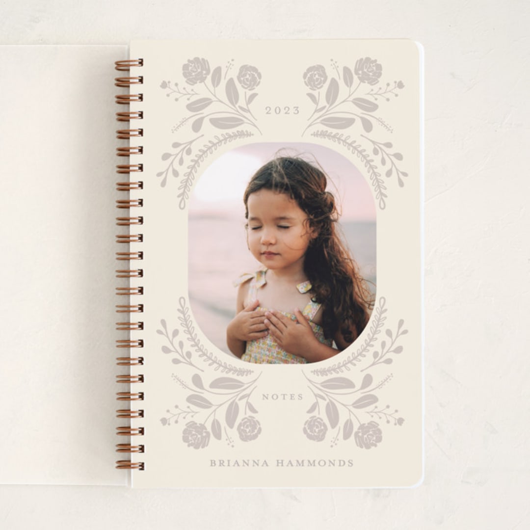 "Wild Flower Folk" - Notebook in Cream & Mist by Bridget Kirsten Camden - Front