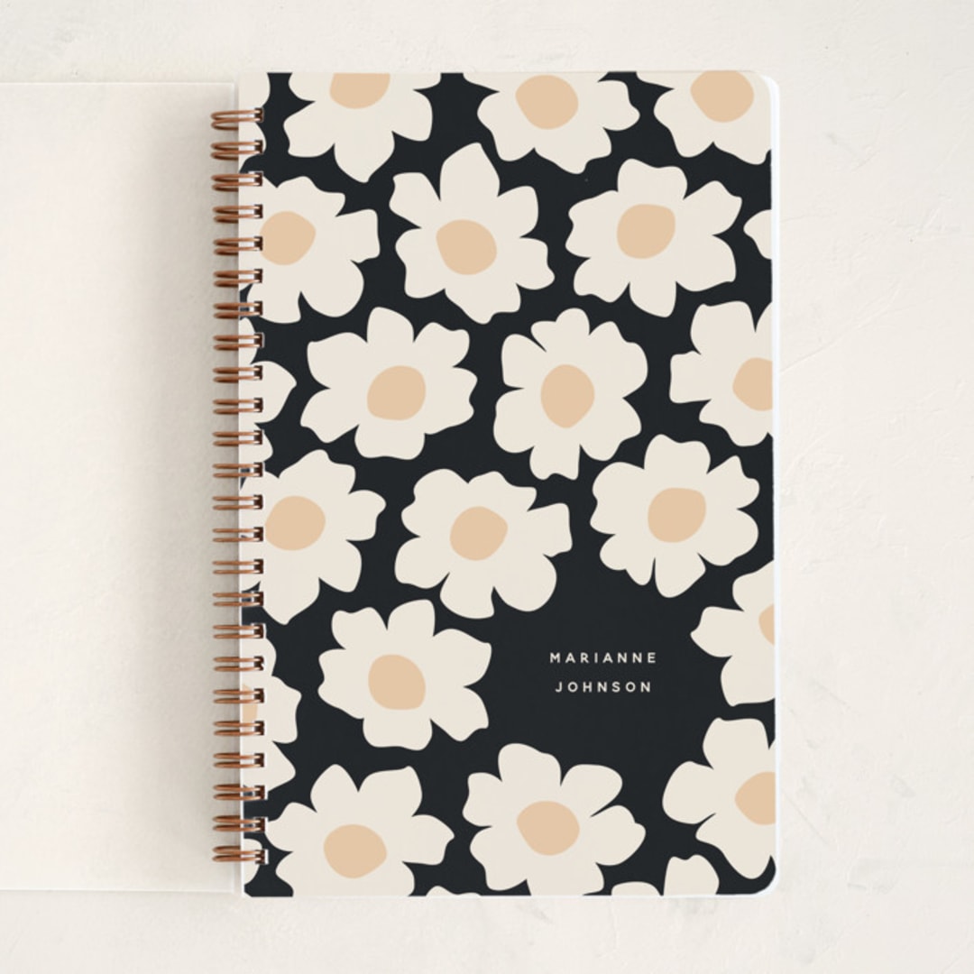 "Daisies" - Notebook in Midnight by Jennifer Holbrook - Front
