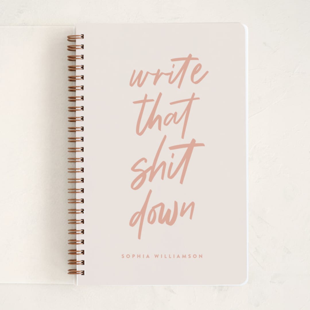"write it down" - Notebook in Blush by JoAnn Jinks - Front
