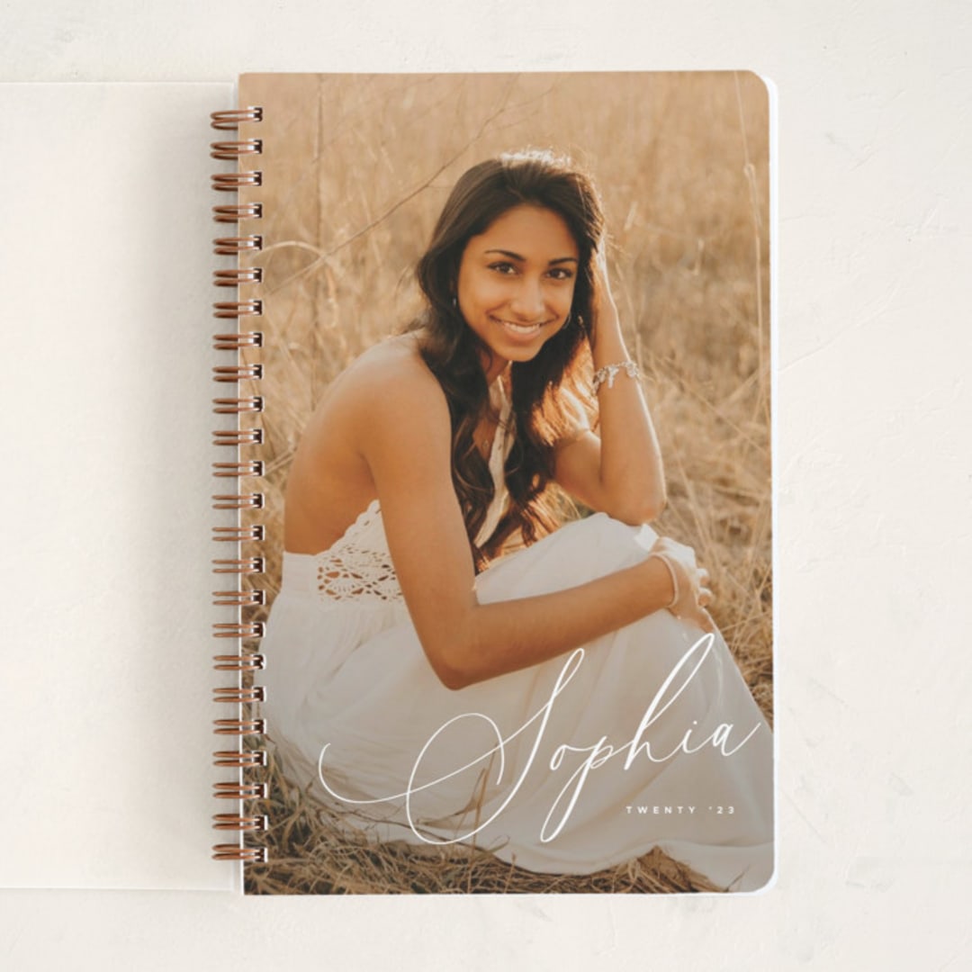 "Elegant Signature" - Notebook in Moon by Orasie - Front