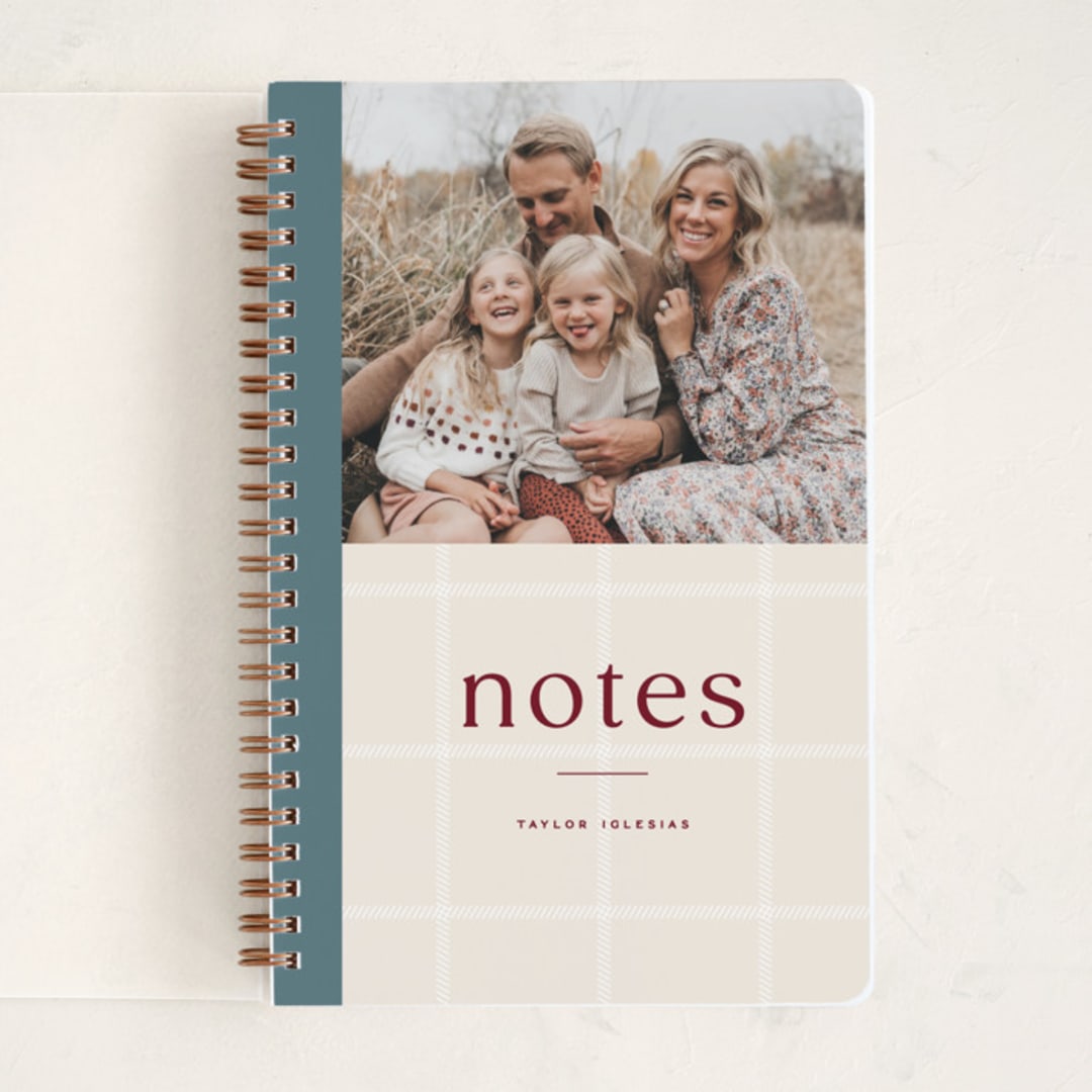 "preppy notes" - Notebook in Ocean by Owl and Toad - Front