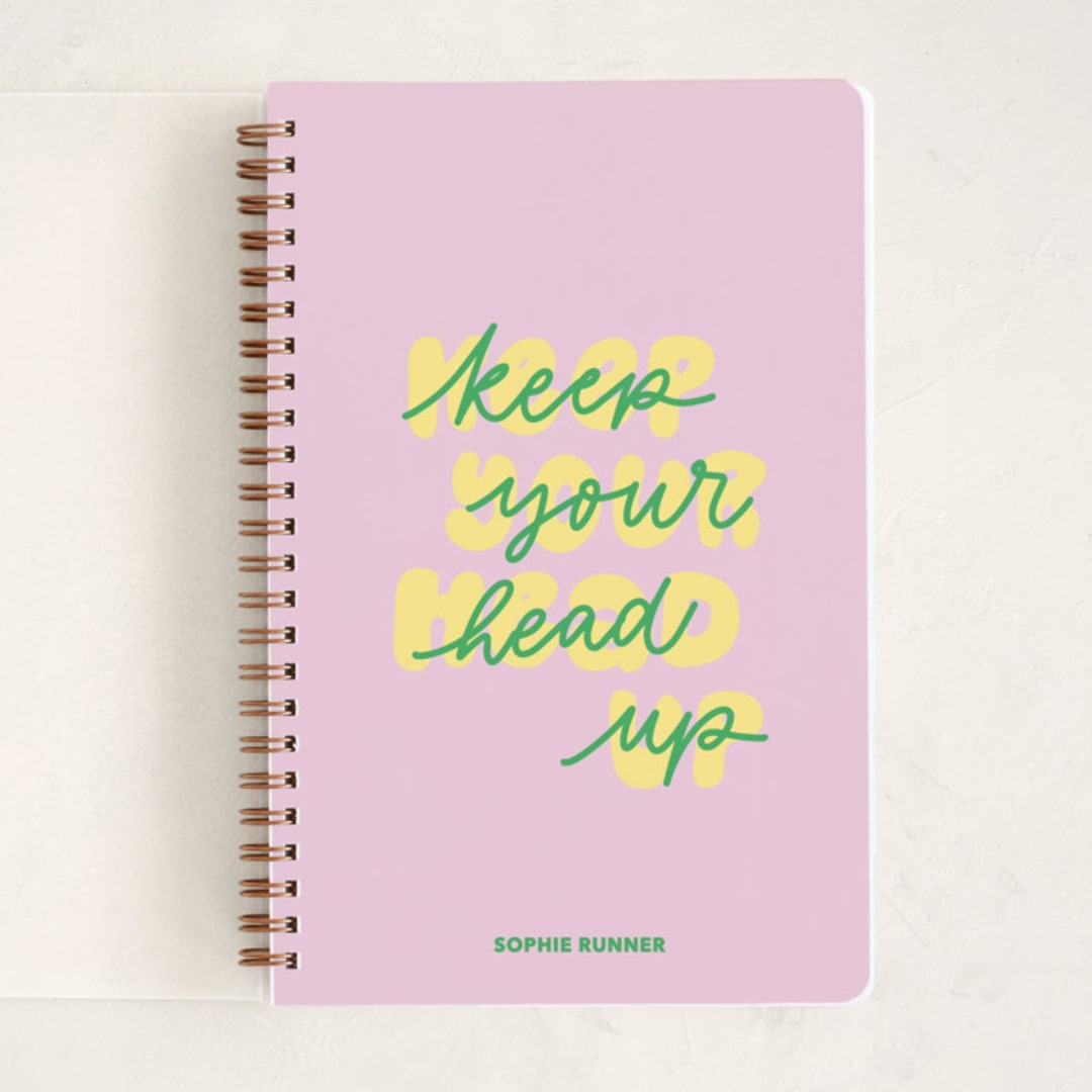 "Keep Your Head Up" - Notebook in Cotton Candy by Abbigail Lim - Front