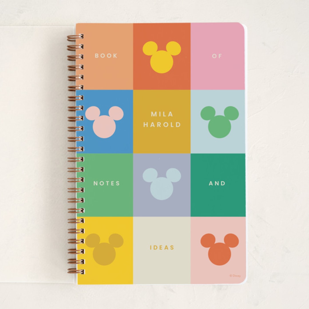 "Vibrant Disney Mickey" - Notebook in Butter by Ellen Schlegelmilch - Front