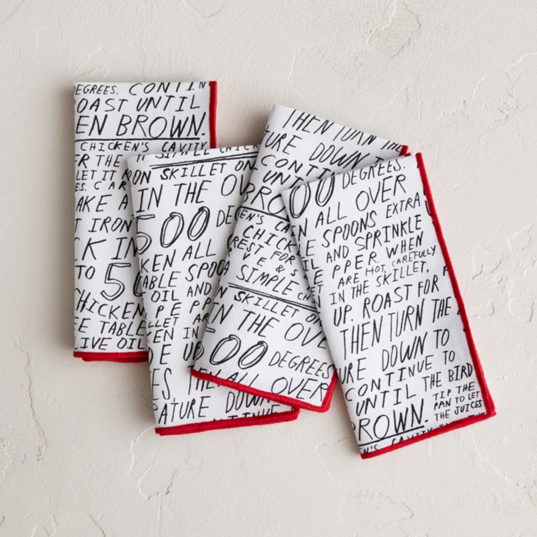 "Roast Chicken" - Napkins in Paper by Elliot Stokes - Napkins, Set of 4