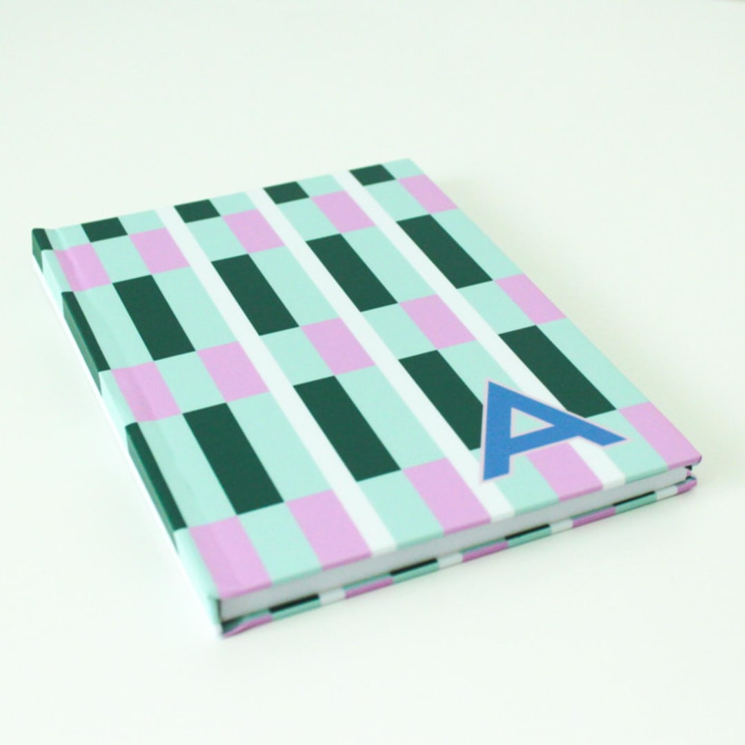 "Custom Maxi Mint Single Initial Journal" - Notebook in multicolor by Clairebella