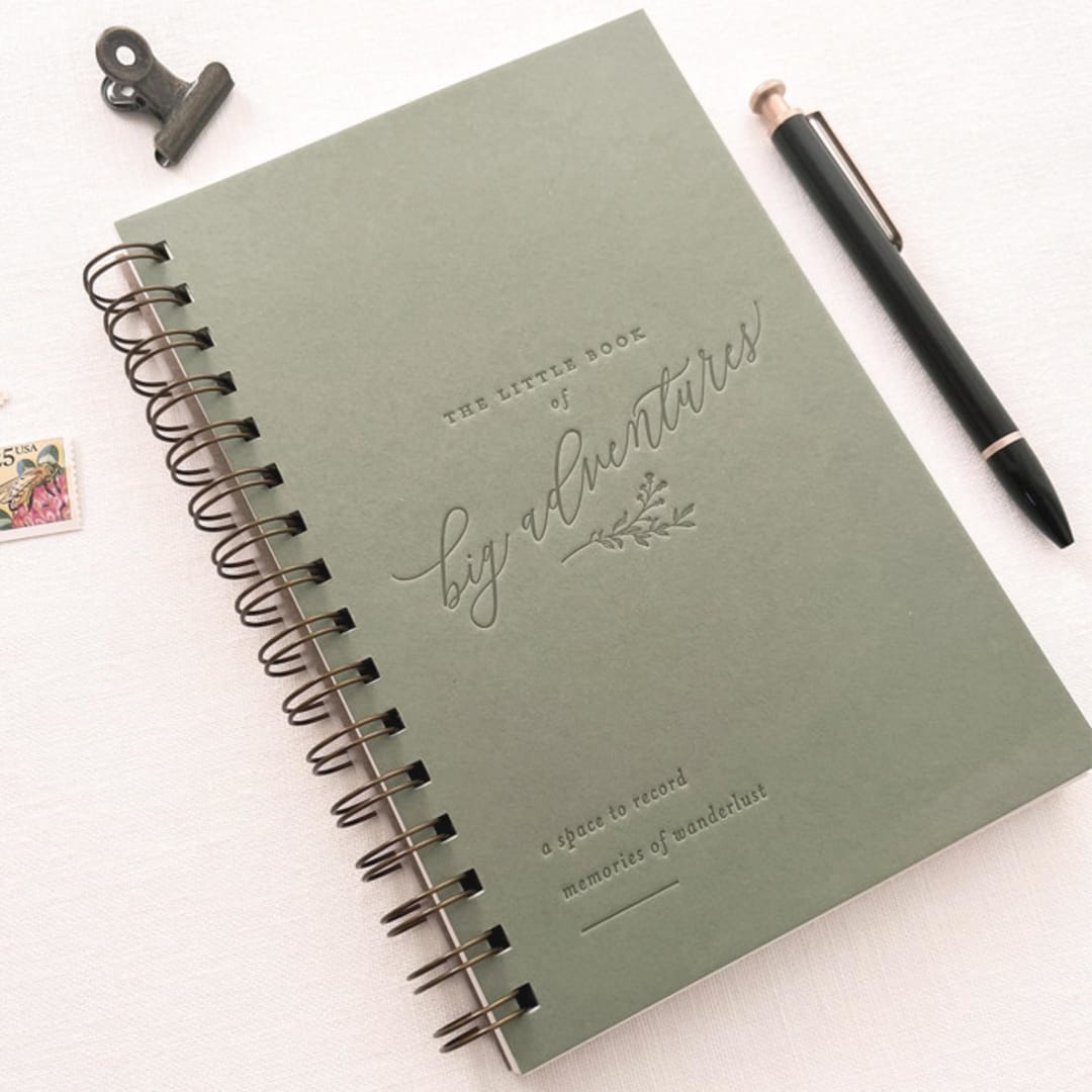 "The Little Book Of Big Adventures // Travel Journal" - Notebook in green by Jen Simpson