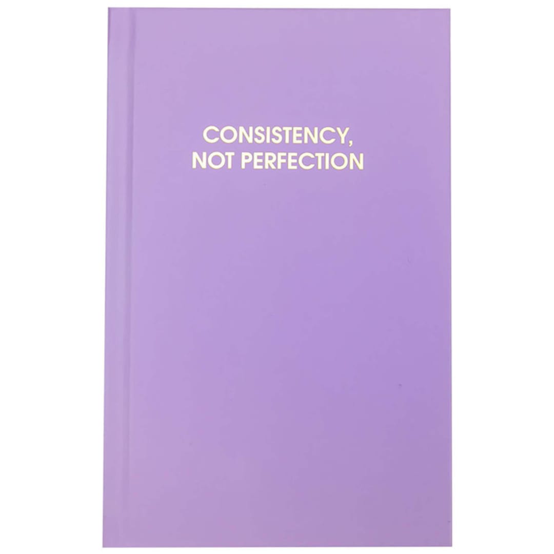 "Consistency Not Perfection - Lilac Hardcover Journal" - Notebook in purple by Chez Gagné
