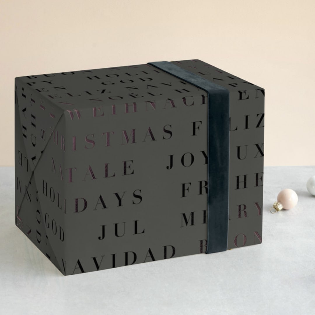 "International Greetings" - Wrapping Paper in Coal by lulu and isabelle - Front