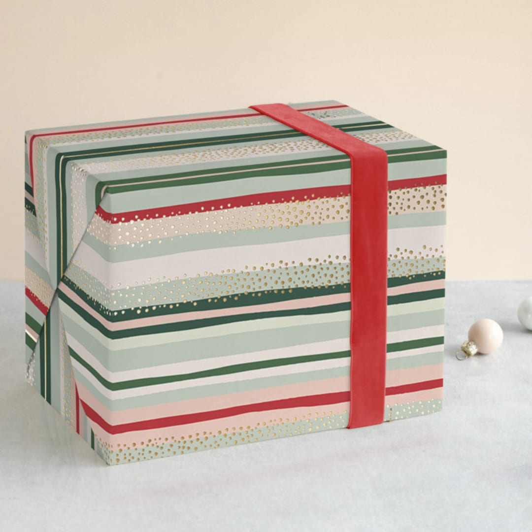 "Very Merry Stripe" - Wrapping Paper in Festive by Nadia Hassan - Front