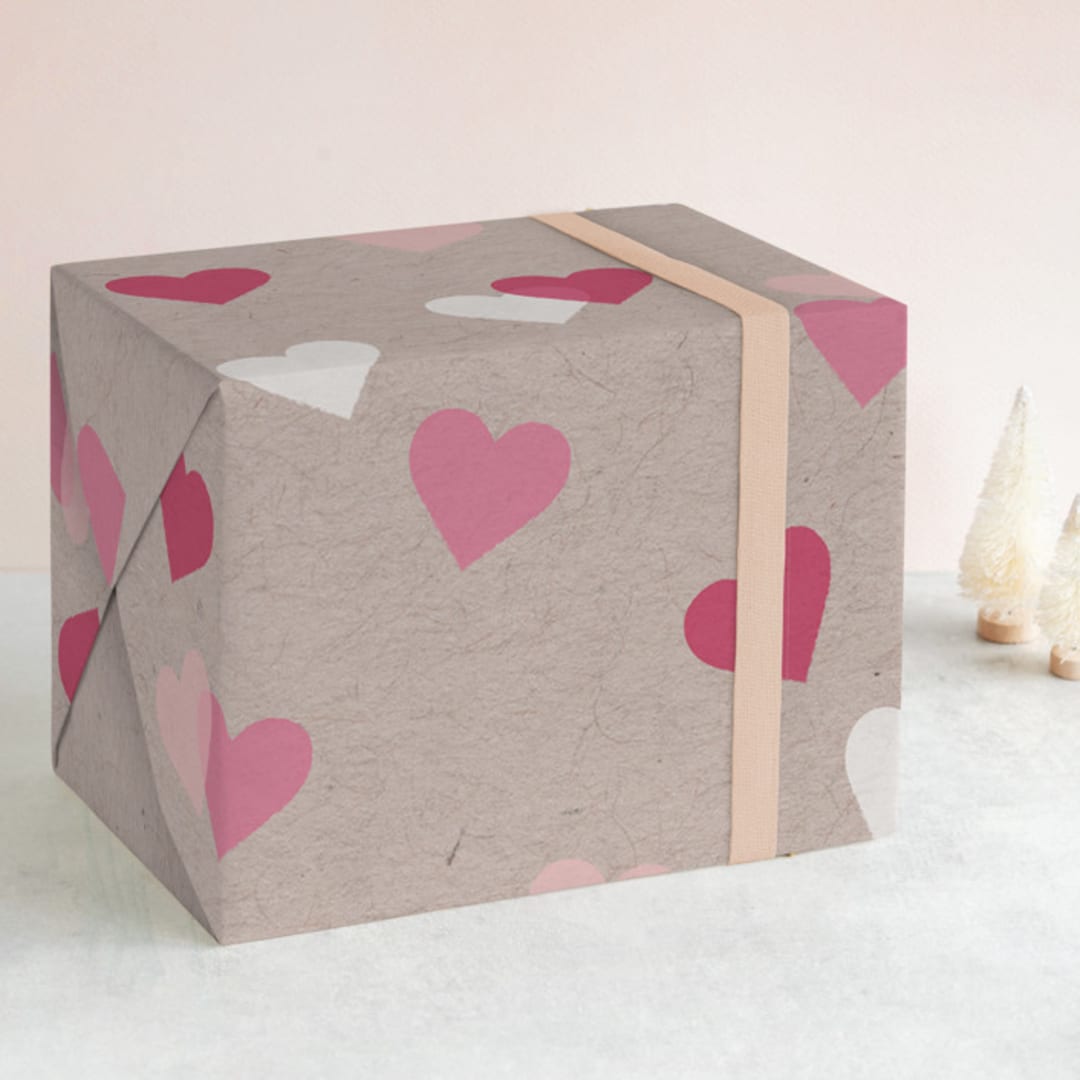 "Valentine's Ombre Love" - Wrapping Paper in Kraft by Becca Thongkham - Front
