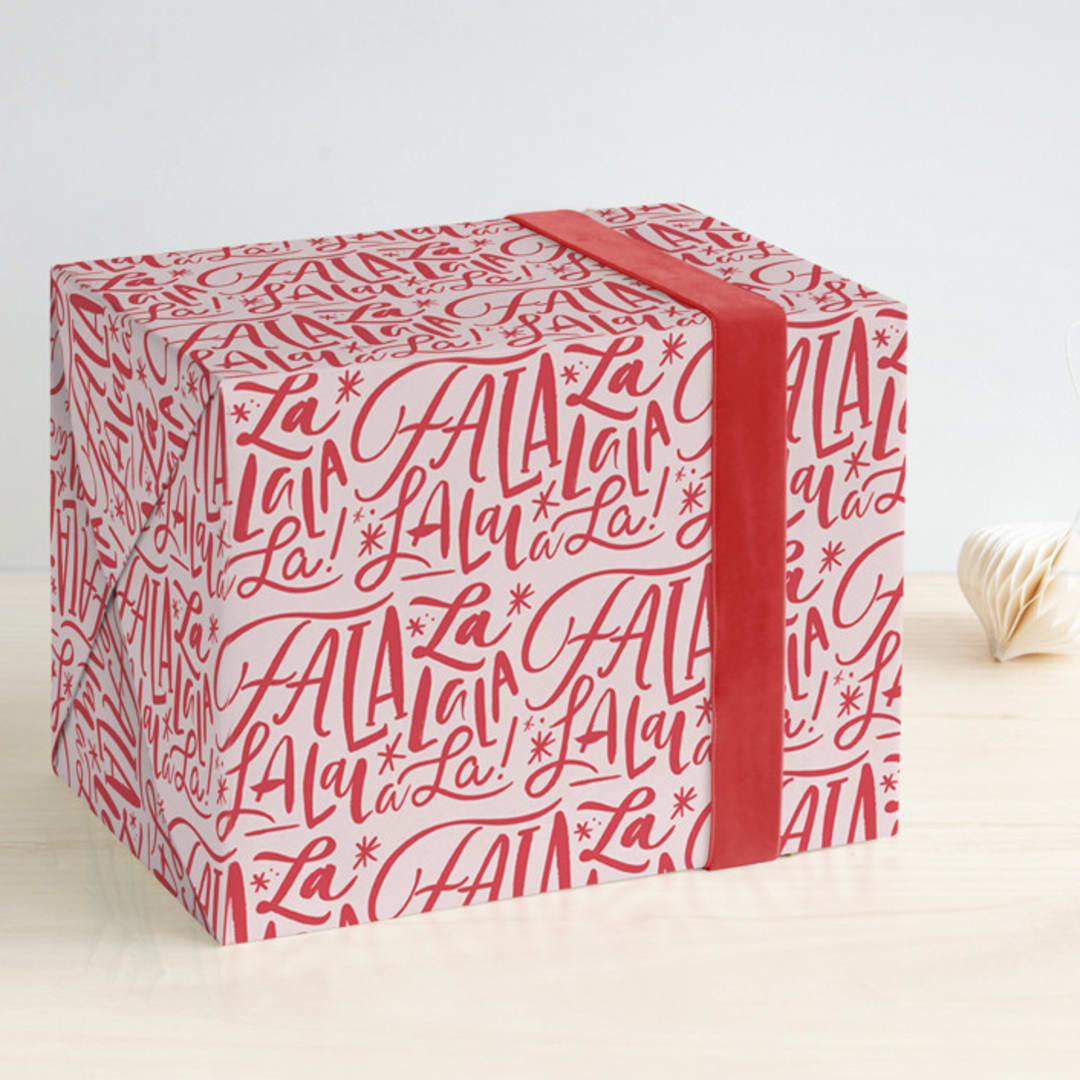 "little lala" - Wrapping Paper in Blush by Carrie ONeal - Front